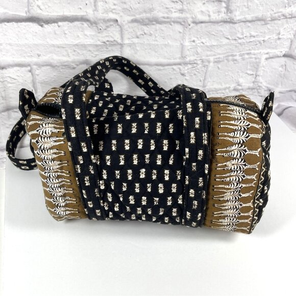 Africa Purse Vera Bradley Quilted Mini Duffle Shoulder Bag Handbag Zebra Retired - Picture 14 of 16